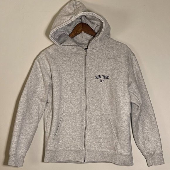 Light grey sturdy zip-up Brandy Melville S - Picture 1 of 5